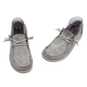 Hey Dude Wendy Sox Stone White Womens Sz 7 Moccasin Slip On Shoes Sneakers